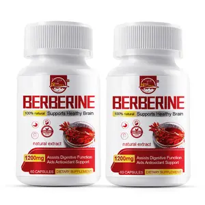 2 Pack Berberine HCL Extract Capsules 1200mg High Potency Anti-inflammatory,Healthy Cholesterol,Blood Sugar Support, 2 X 60 Vegetarian Capsules - Gluten Free & Non-GMO Supplement Natural