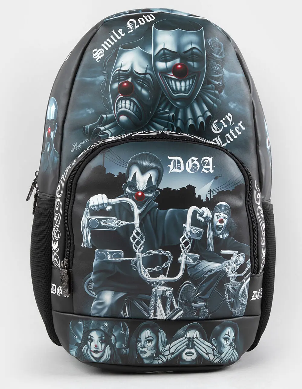 DGA Homies Clowning Backpack, Black Combo DGA Homies Clowning Backpack, Black Combo