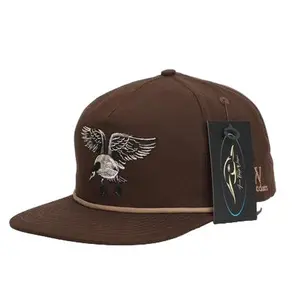 Dark Brown Goose RipStop Hat Adjustable Hat Embroidered Hat