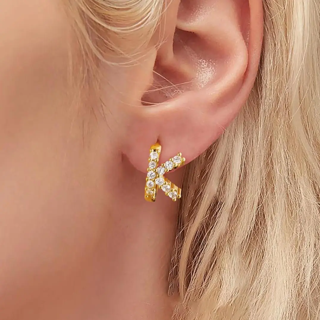 FREEKISS Earrings For Women Fashion letter CZ Design Earrings For Daily life outfits All Match For Outdoorfun For Summer homeessentials