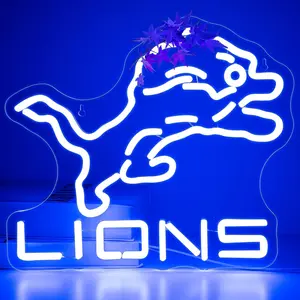 Lions Shaped USB Neon Lights, Cool Wild Style, Bright Powerful Colors, Bedroom Gaming Area Bar Decoration, Christmas Birthday Gifts