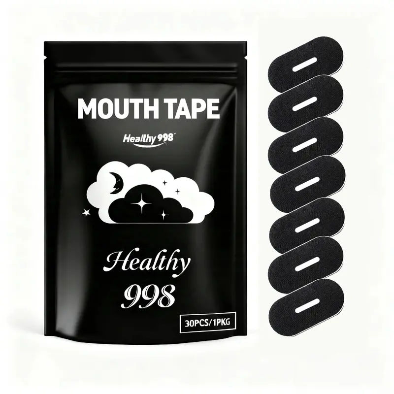Healthy998 Mouth Tape & Strips Set for Mouth Breathing 30-Day Supply Anti-Slip Comfortable Skin-Friendly Material 1 PKG Ideal for Summer