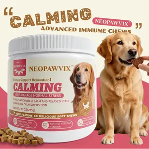 NEOPAWIX Calming Chews for Dogs – Helps Relieve Anxiety, Stress & Hyperactivity – Promotes Relaxation – 120 Soft Chews – Pork Flavor
