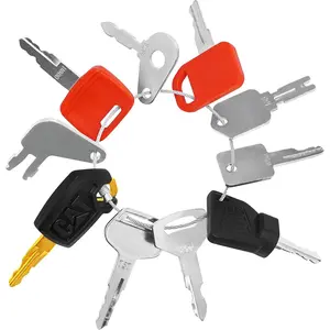 10 Heavy Construction Equipment Keys Master Set, Replacement Ignition Key Fits Cat Caterpillar Case Jd John Deere Kubota Komatsu Hyster Yanmar Daewoo Takeuchi Ford New Holland Volvo JCB