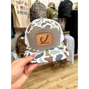 Shoot & Reel Hook Cut Out Patch Men's Hat - White