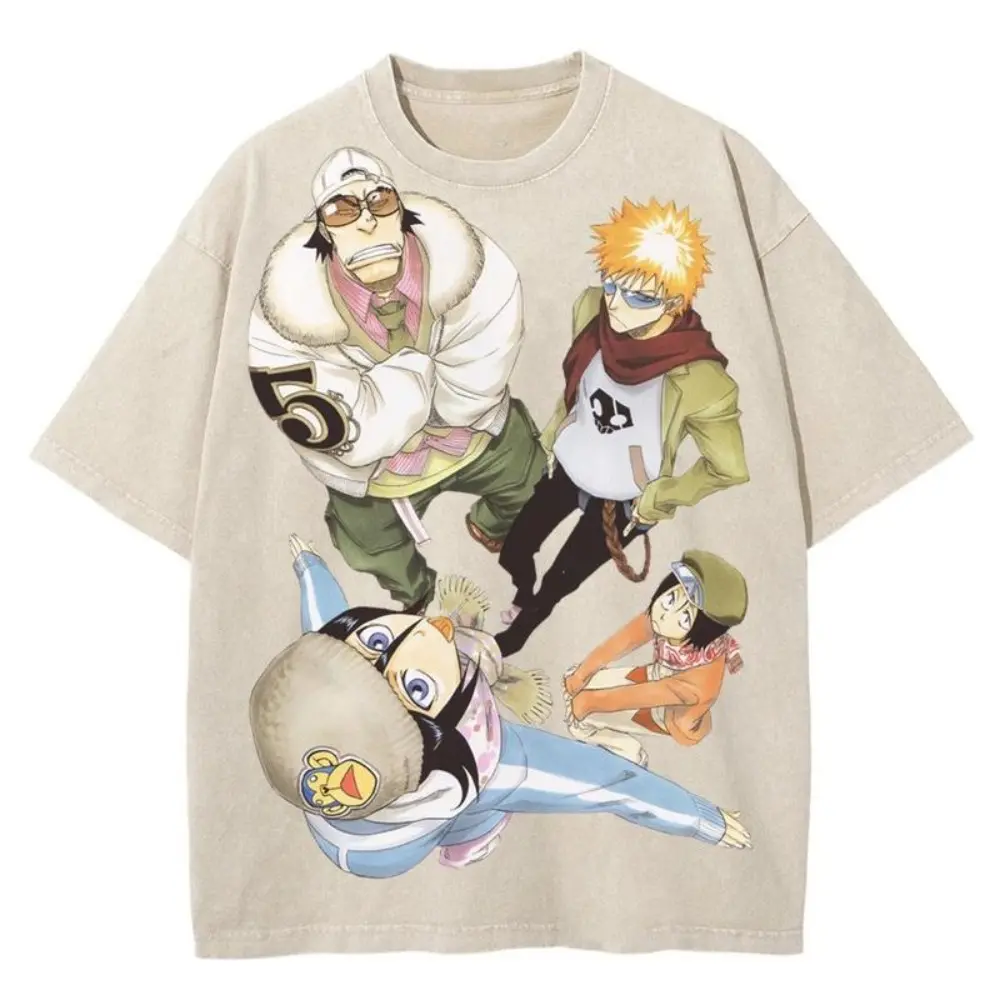 Anime Bleach Funny Cute Shirt - Oversized Anime Vintage Washed shirt , Ichigo , Rukia , Gift for her , gift for him , gift for anime fan Bleach anime merchandise, perfect for anime fans