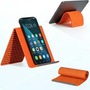 Flexible Silicone Aluminium Phone Holder, Bendable Rollable Foldable Design, Universal Adjustable Anti-Slip Desk Mount, Portable Ergonomic Holder