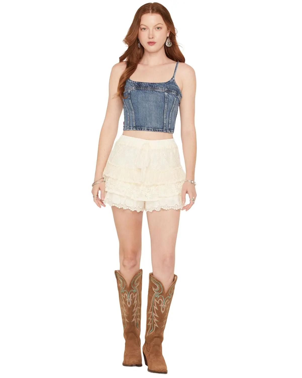 Wild Moss Women's Women'S Tiered Lace Ruffle Mini Skort - Ima6024-K329