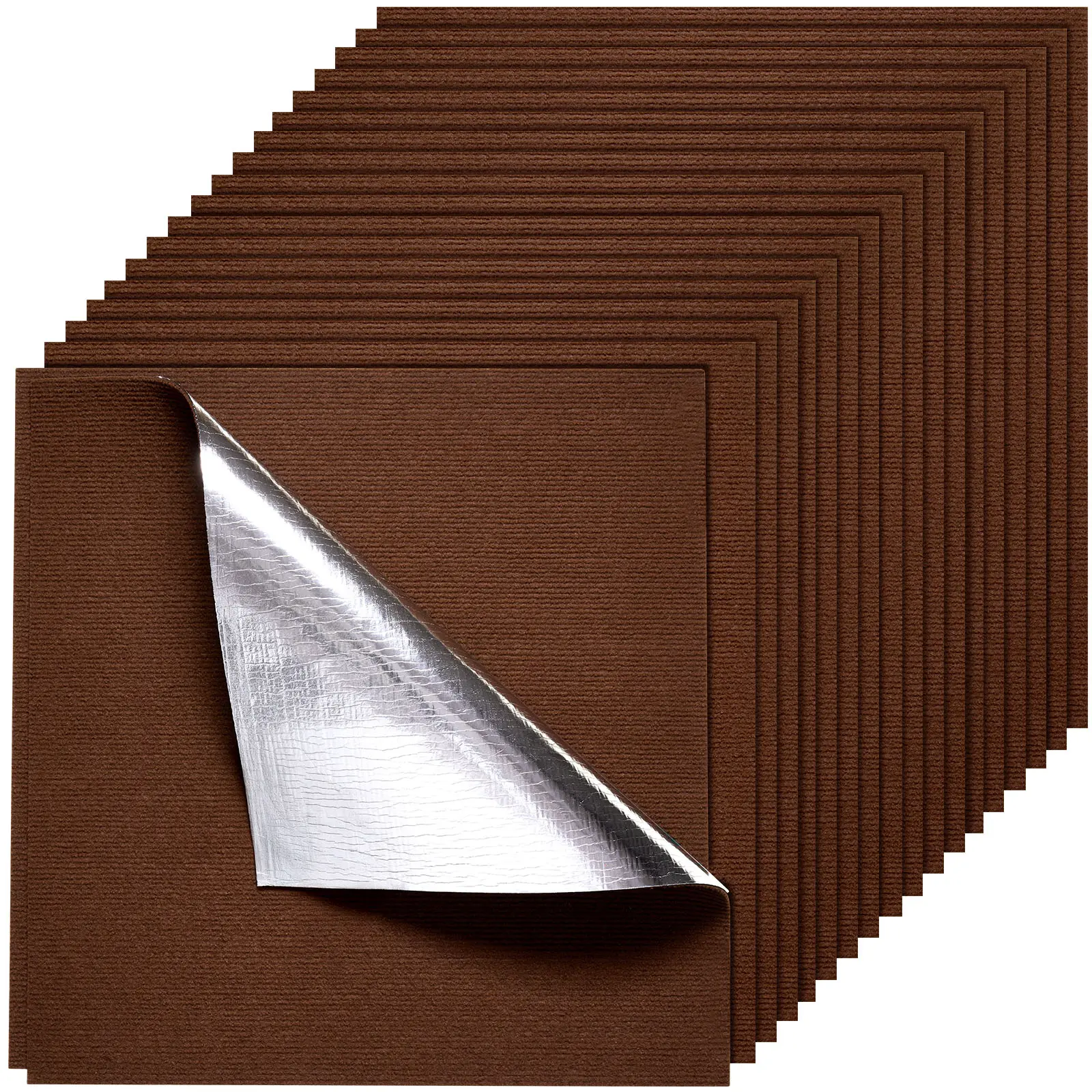 【SummerFinds】VEVOR 24x24 inch Modular Carpet Tiles, 20-Pack Self-Adhesive Peel-and-Stick 0.2 in Padded Flooring Squares, 80sq.ft Cover for Residential/Commercial Use, Solo Install Ease, Long-Term Durability, Dark Brown