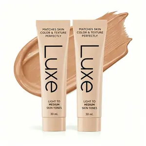 2pcs Luxe Color Changing Foundation for Women – Instantly Adapts to Your Skin Tone – Buildable Light-to-Medium, Medium Dark-to-Dark, Coverage – 12-Hour Wear – Natural Dewy Finish