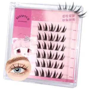 Bershnor Self Adhesive Lash Clusters Natural Look DIY Manga Lash Extension Self Adhesive Eyelashes