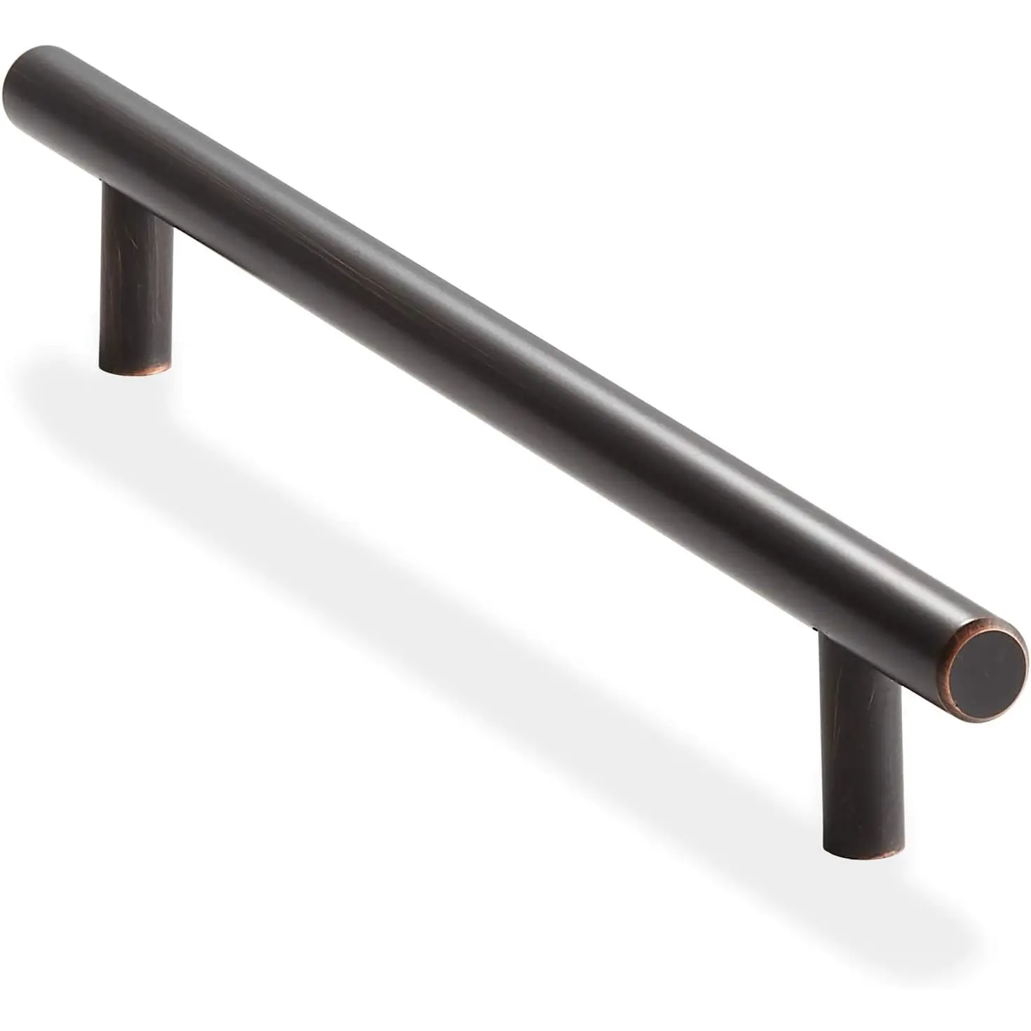 Cauldham Solid Stainless Steel Euro Cabinet Pulls in Oil Rubbed Bronze - 10 Pack (7.5" Hole Centers) Cauldham