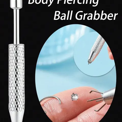 Body Piercing Cone Ball Grabber Tool, Portable Stainless Steel Versatile Jewelry Catcher for Nose Rings, Nose Hoop, Nose Cuff, Earrings, Lip Studs, Eyebrow Piercings, All Seasons Use