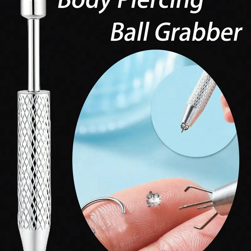 Body Piercing Cone Ball Grabber Tool, Portable Stainless Steel Versatile Jewelry Catcher for Nose Rings, Nose Hoop, Nose Cuff, Earrings, Lip Studs, Eyebrow Piercings, All Seasons Use