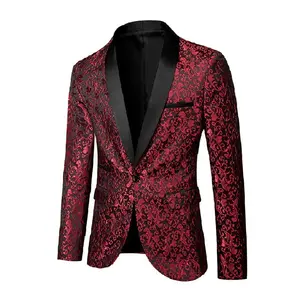 Men's Floral Tuxedo Jacket with Paisley Shawl Lapel: An Elegant Blazer for Dinner, Prom, and Wedding Occasions