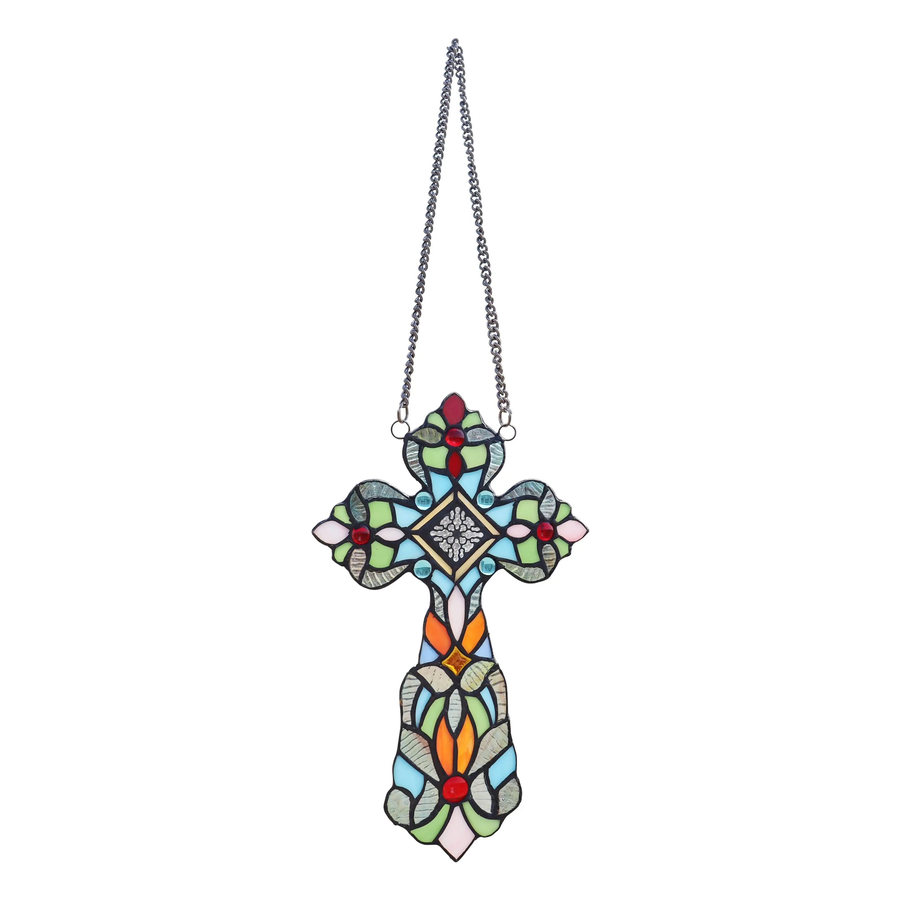 3P583-GG13XPN RADIANCE goods Victorian Tiffany-style Stained Glass Window Panel 13" Tall