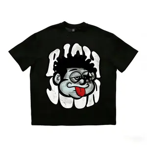 Manfinity Zone917 Distressed Graphic Print Oversized Drop Shoulder Tee For Men In Black Outfits Crewneck Top Fabric