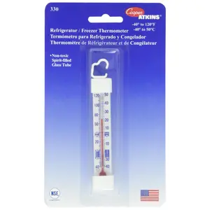 330-0-1 Vertical Analog Glass Tube Thermometer for Refrigerator/Freezer