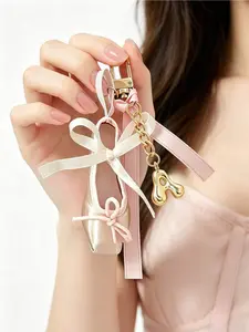 A-Z letter ballet shoe phone charm with pink bead pendant. Mini satin keychain, detachable and combinable for car, bag decor. Made of durable alloy, stylish and practical. Ideal gift for Valentine’s Day, anniversaries, back-to-school and daily use.