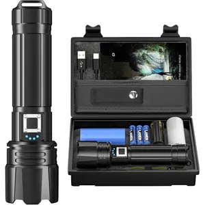 Flashlight High Lumens Rechargeable, 2000 Lumen Led Flashlights XHP70.2 USB Super Bright Flash Light  ,  Handheld Flashlights for  Camping, IP67