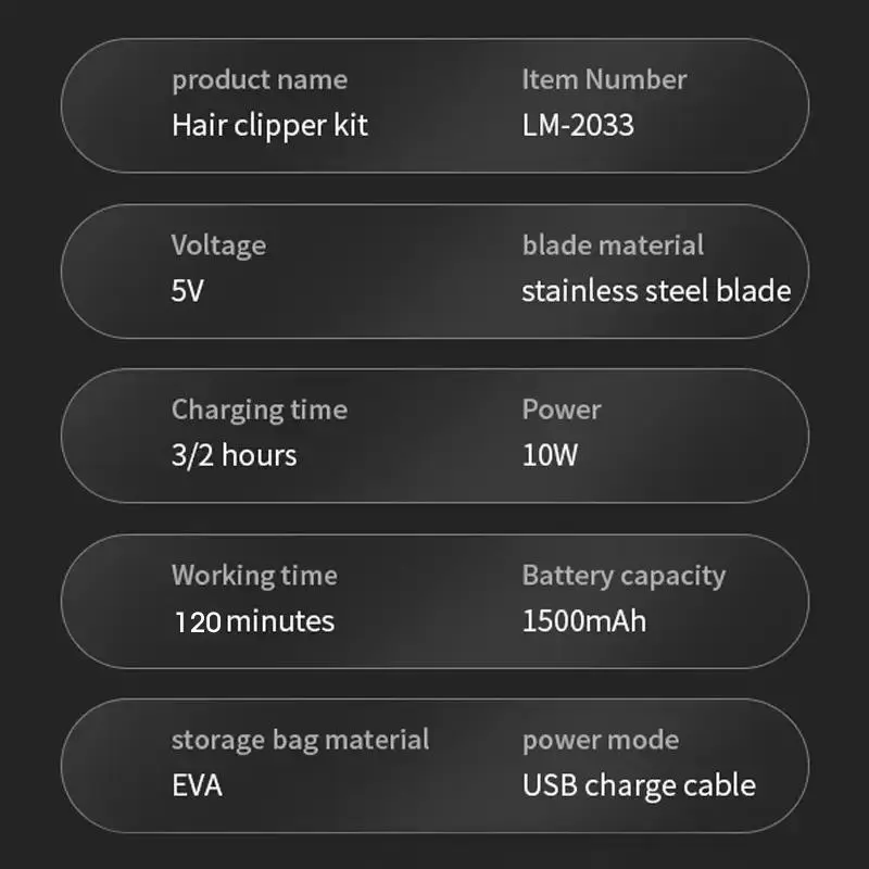 Electric Hair Trimmer, 1 Set Multifunctional Portable Rechargeable Hair Trimmer Shaver for Men, Hair Clipper with Display, Hair Clippers Set 8