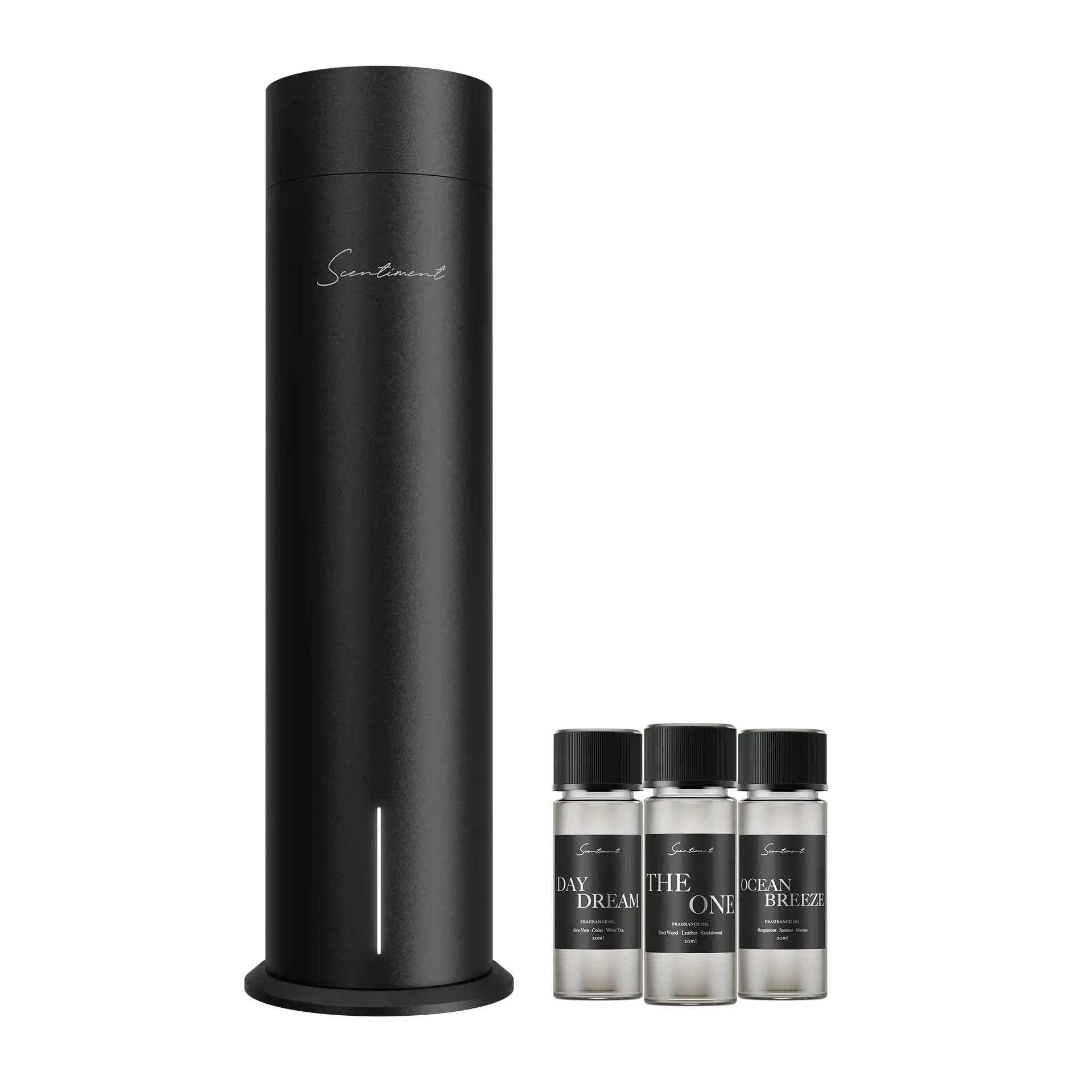 Scentiment Diffuser Tall Air 2 - Discovery Kit with Sampler Oils: Cold-Air Diffusion Technology with Wi-Fi & Touch Controls, Rechargeable Battery, Covers 1000 Sqft; Includes Top 3 Luxury Hotel-Inspired Fragrance Oils (20ml)