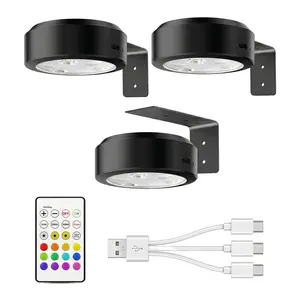 Picture Lights for Wall, 2000mAh Rechargeable Magnetic Poster Light, 3 Color Temps + 12 RGB, Remote & Timer, Art Display Lighting for Frame/Painting, Wall Decor (3 Pack)