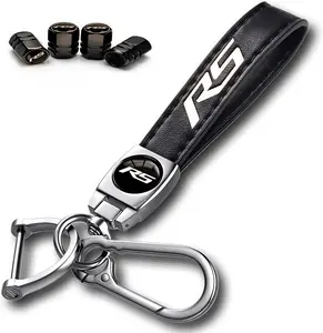 Tire Valve Stem Caps and  Car Keychain Keyring   Explosion Valve Cover Aluminum Alloy Compatible  Air Cover Compatible with Chevy Camaro RS Accessories (RS)
