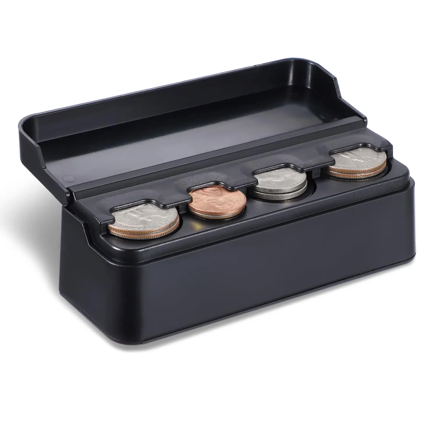 Car Coin Holder, Universal Coin Storage Box, Car Change Organizer, Car Interior Storage, Car Console Organizer, Car Organizers and Storage Compatible with Coins of Different Sizes, Suitable for Most Cars, Trucks, Automotive