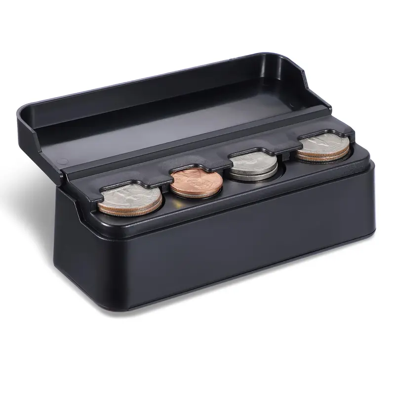 Car Coin Holder, Universal Coin Storage Box, Car Change Organizer, Car Interior Storage, Car Console Organizer, Car Organizers and Storage, Car Organization Supplies Compatible with Coins of Different Sizes, Suitable for Most Cars, Trucks, Automotive