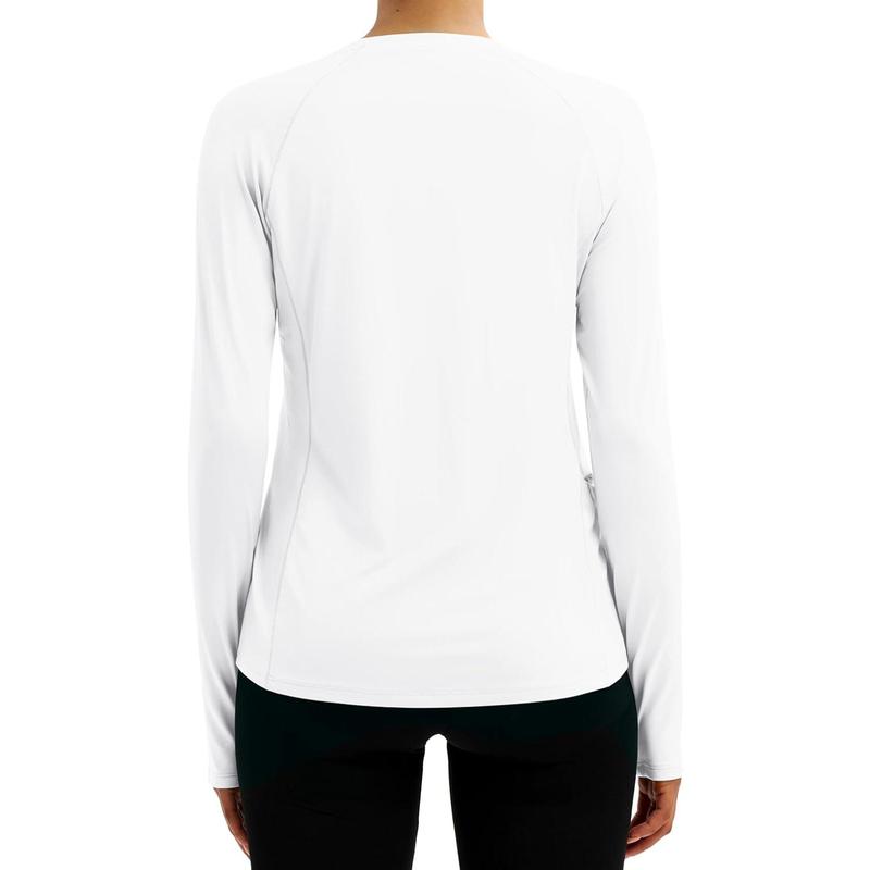 TACVASEN Long Sleeve Shirts for Women Workout Top UPF 80+ UV Protection Lightweight Rash Guard with Pocket Running Shirt