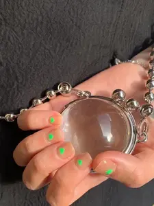 Designer Mini Evening Bag, Transparent Crystal Ball Chain Shoulder Bag, Decorative Round Ball Crossbody Bag, Classic Style, All Seasons