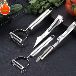 Stainless Steel 4pcs Premium Multi-Functional Vegetable Peeler & Grater - Effortless Fruit & Potato Grater for Dining, Food Truck & Restaurant Use