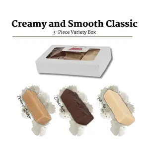 Uncle Butch's Classic Fudge Variety Pack - Decadent Peanut Butter, Chocolate and Vanilla - Made with Real Butter - Delicious Candy Treat for Dessert or Snack - Gift or Party Favor - Ultimate Trio of Classic Fudgy Goodness - Ships Fresh Daily - 24oz
