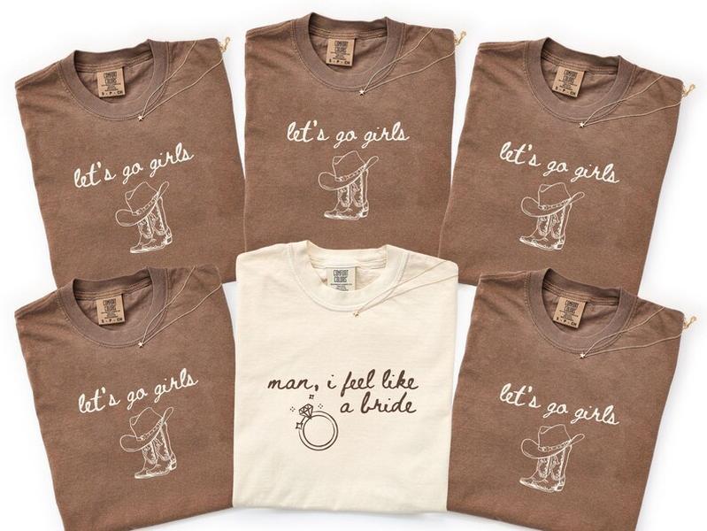 Comfort Colors Cat Man I Feel Like A Bride T-Shirt, Western Bachelorette Shirt, Lets Go Girls Cowgirl Bridal Party Shirt, Rodeo Bride Tee, Retro Bachelorette Gift