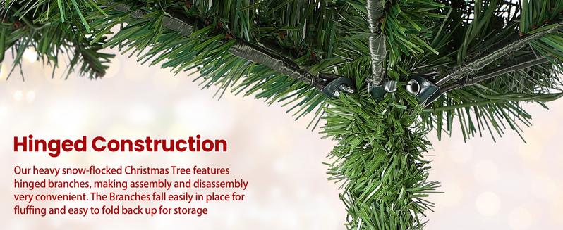 【Local Delivery】Clearance Sale Pre-Lit Blinking Christmas Tree 6FT with 12 Light Modes, Remote Control, PE+PVC Green Branch Tips, Foldable Stand, Xmas Decoration