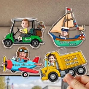 Personalized Vehicle Kids Photo Car Visor Clip: Custom Baby Face Sun Visor Clip, Fathers Day Gift for Dad Grandpa
