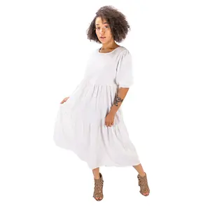 Elegant Simplicity White Midi Dress