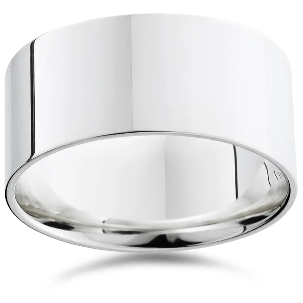 10mm High Polished Flat Wedding Band 950 Platinum 10mm High Polished Flat Wedding Band 950 Platinum