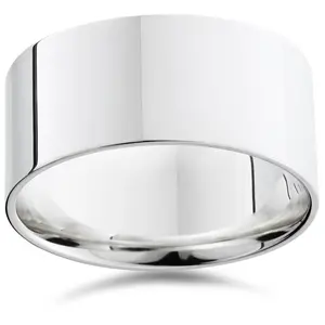 10mm High Polished Flat Wedding Band 950 Platinum 10mm High Polished Flat Wedding Band 950 Platinum