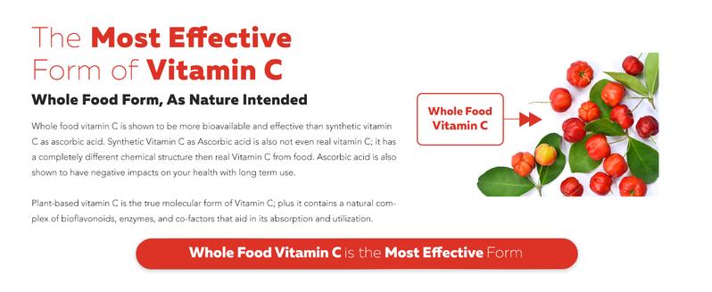 Organic Vitamin C | Whole Food Vitamin C with Natural Cofactors – Vegan, Enhanced Absorption, Supports Immune Health and Antioxidants – 90 Servings