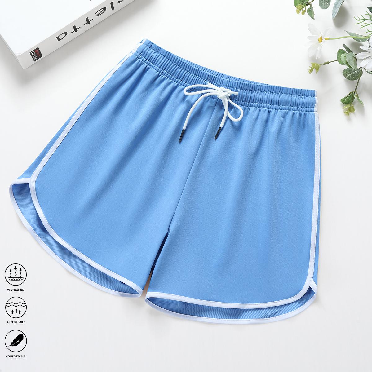Women’s casual shorts, athletic shorts, lounge shorts, solid color, drawstring elastic waistband, suitable for casual wear and outdoor sports/yoga, women’s shorts, summer clothing