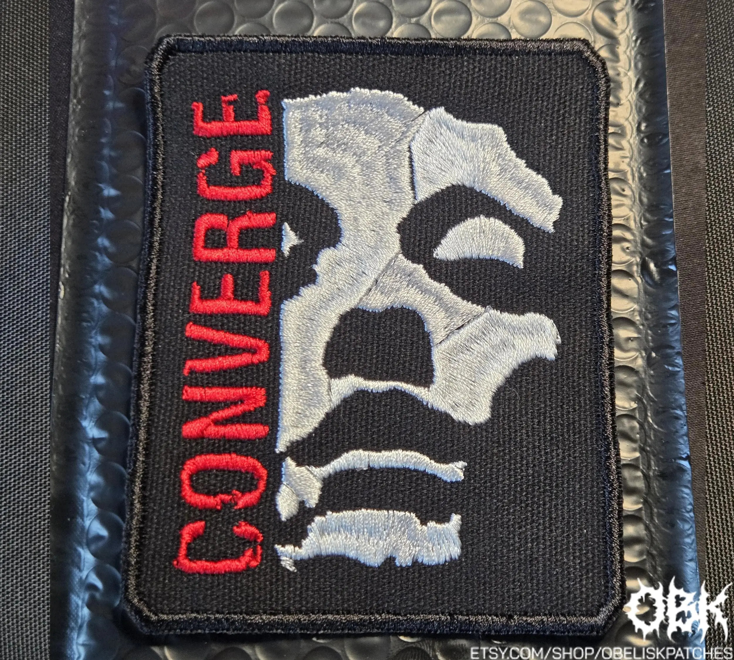 Converge Patch Embroidered Canvas Patch - Multiple Sizes, Iron On, Velcro for bags, clothing