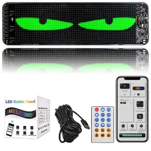 Devil Eyes Light for Cars1 Pack , 13.7in*4.01in Dynamic Eye Lights Programmable LED Eyes for Car Truck, Ultra-Thin Flexible Windshield Eyes Animated LED Display Screen, Remote & APP Contro