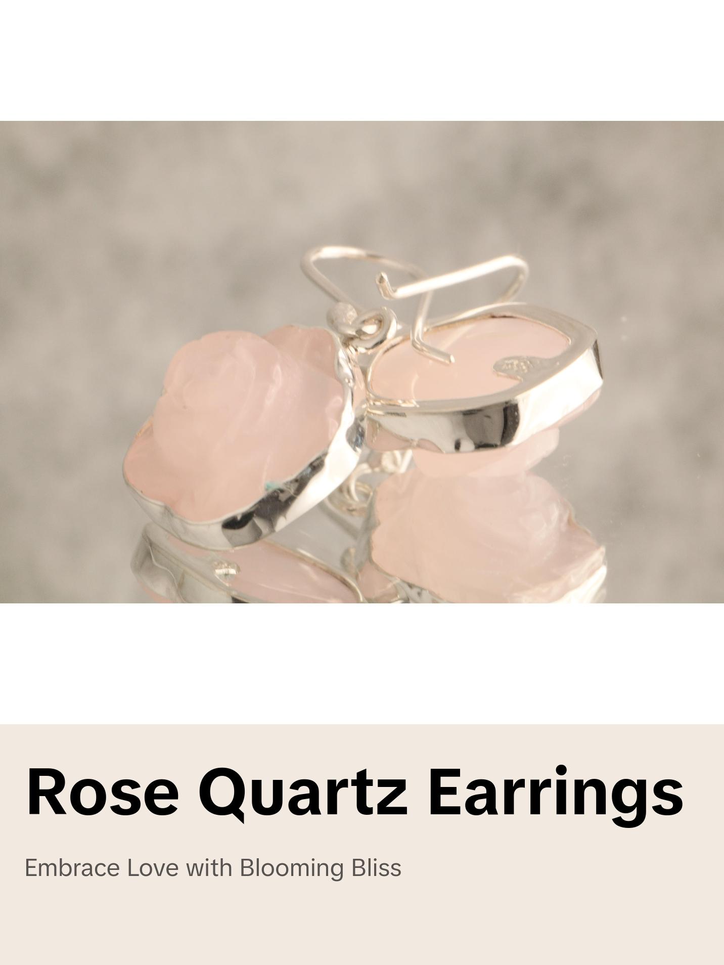 Blossoming Love - Rose Quartz 925 Silver Earrings