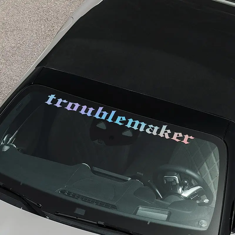 Trouble Maker Car Sticker, Creative Vinyl Waterproof Car Windshield Decal, Car Exterior Decoration for Car Window, Car Decals for Women & Men