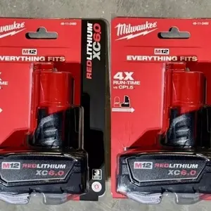 2-PACK MILWAUKEE 48-112460 M12 REDLITHIUM XC6.0 Battery