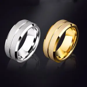 Couple's Single Line Matte Ring - Titanium Steel, US Size 5-13, 6/8MM Width Perfect for Lovers, Friends, Boyfriends, Girlfriends, Wife, Husband, Thanksgiving, Independence Day, Halloween, Black Friday, Christmas, and New Year w144