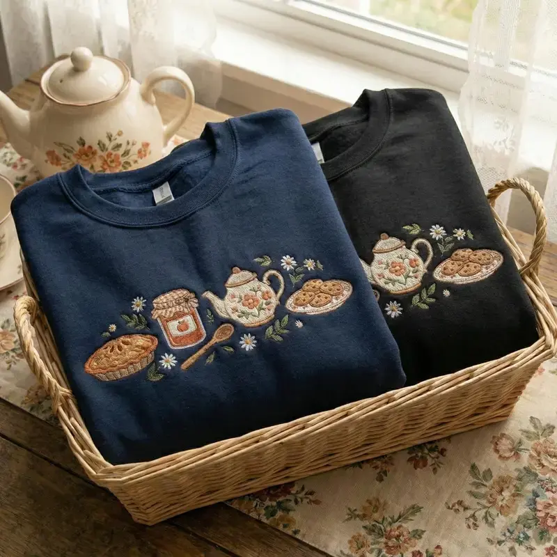 [Made in US] Grandma Cottage Core Sweatshirt, Hen in nest Embroidered Shirt, Vintage Style Sweatshirt, Cottagecore Style Shirt