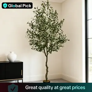 Artificial Olive Tree 8FT Tall Faux Silk Plant for Home Office Decor Indoor Fake Potted Tree with Wood Branches and Fruits